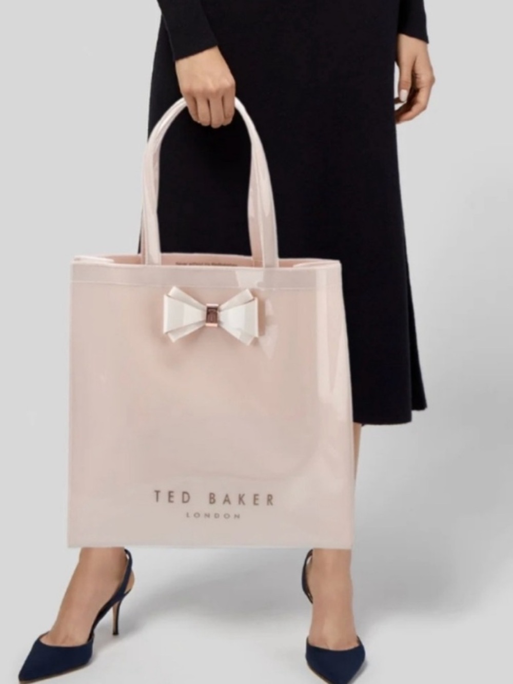 Ted Baker Glossy Cream Tote with Bow
